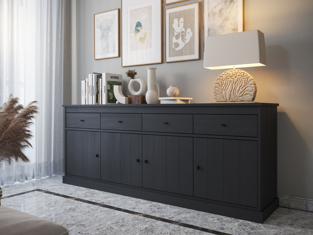 JAD - Dressoir Valencia - Zwart - 225x50x90cm