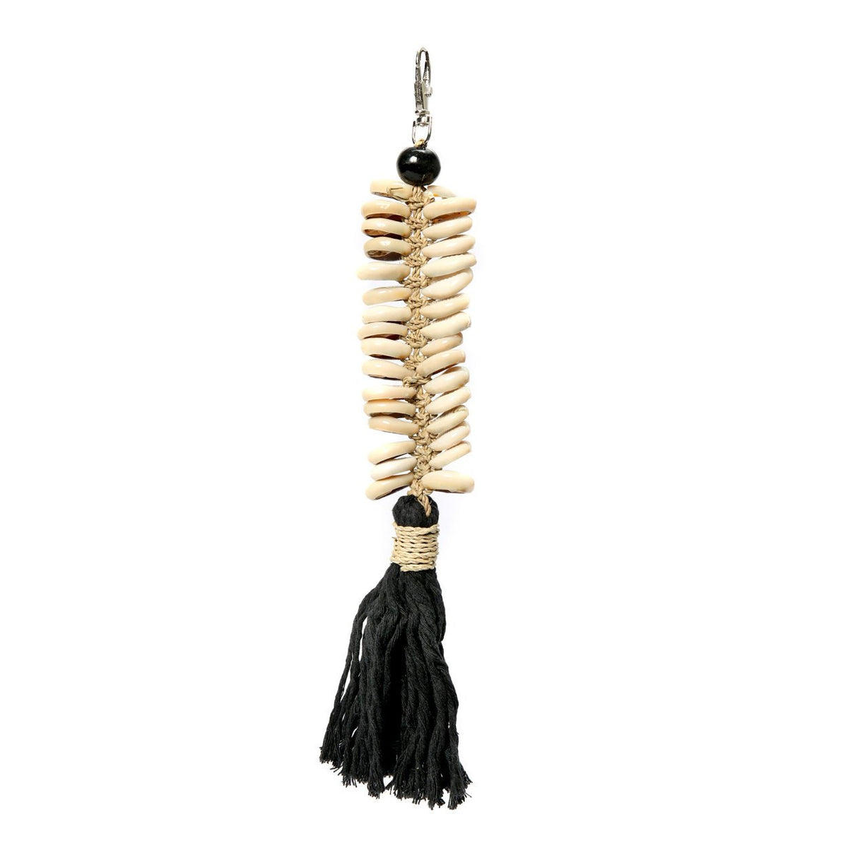 BB - Porte-clés Macramé Arête de Poisson - Noir