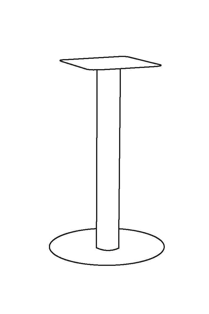 LABEL51 Eetkamertafel Tafelpoot Enkel Rond - Zwart - Metaal - Rond - 72 cm