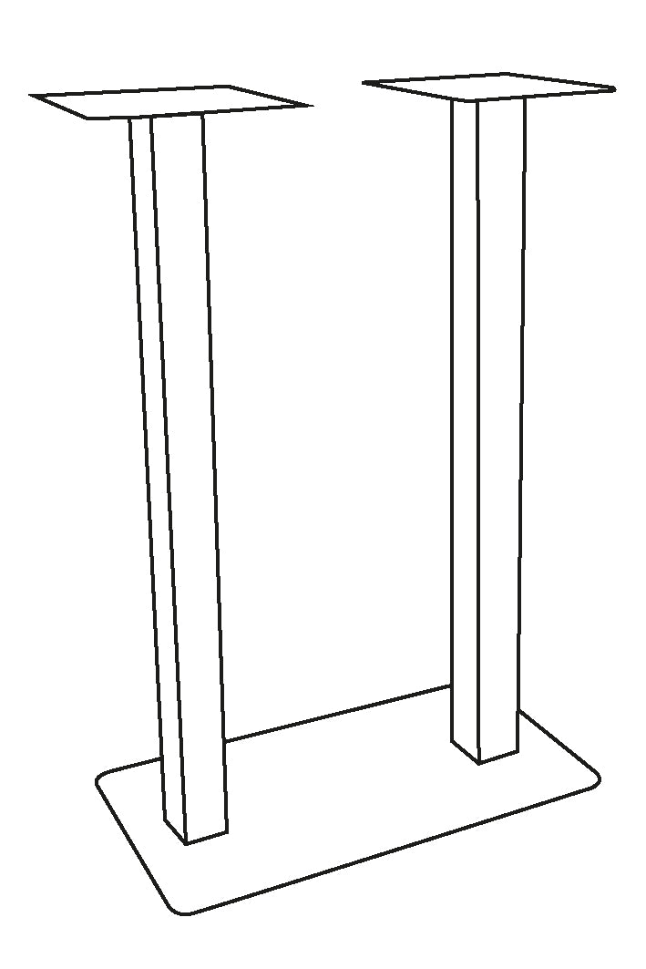 LABEL51 Bartafel Tafelpoot Dubbel - Zwart - Metaal - Dubbel - 108 cm
