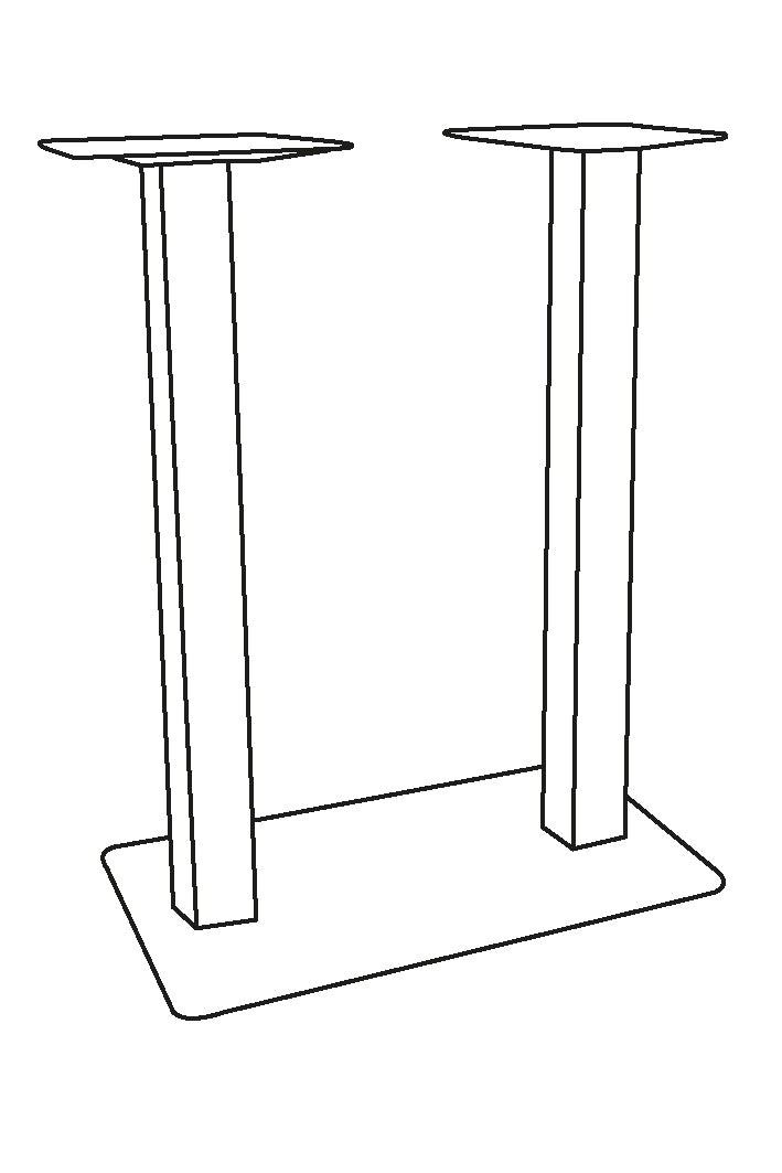 LABEL51 Bartafel Tafelpoot Dubbel - Zwart - Metaal - Dubbel - 92 cm