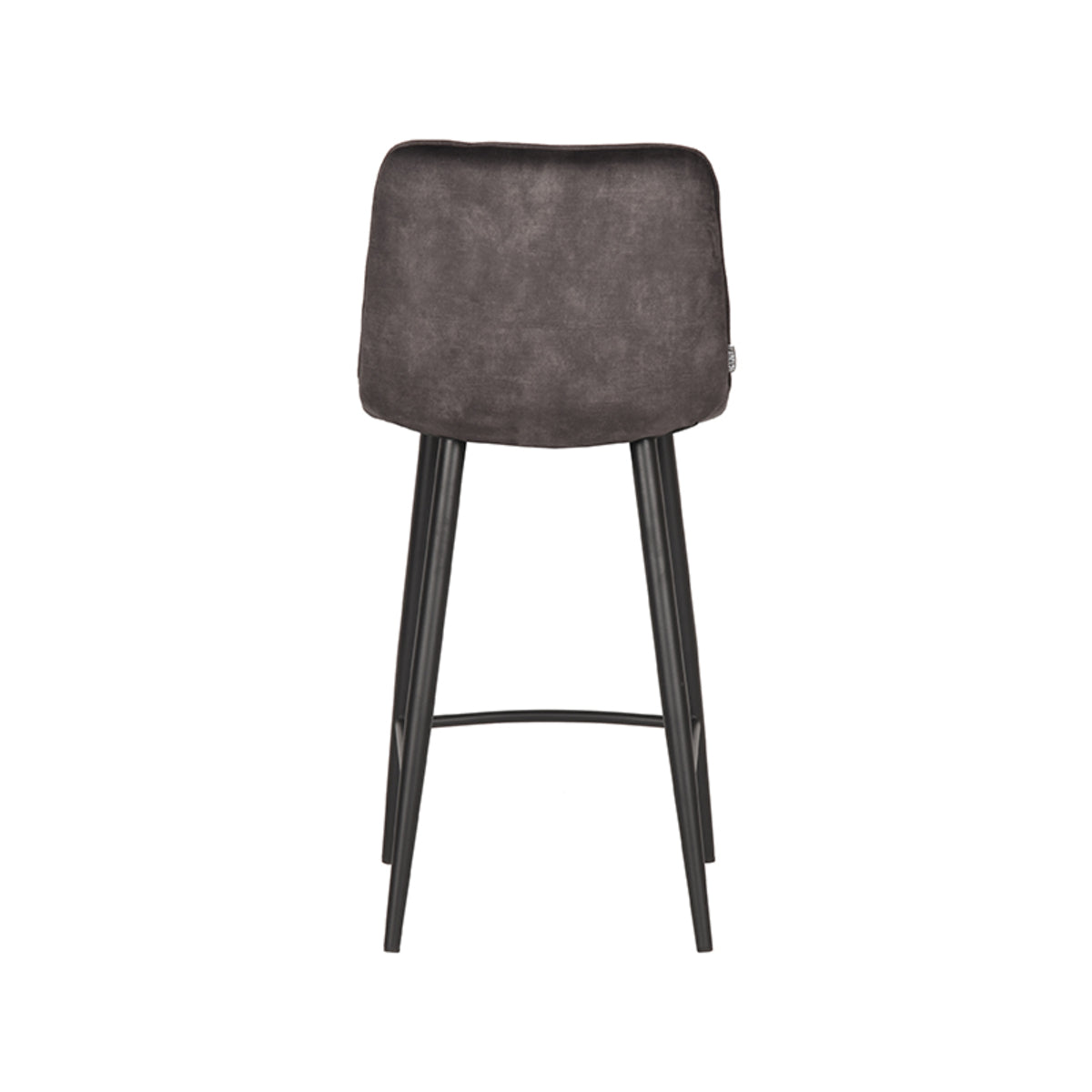 LABEL51 Tabouret de bar Jelt - Anthracite - Velours - Hauteur d'assise 65