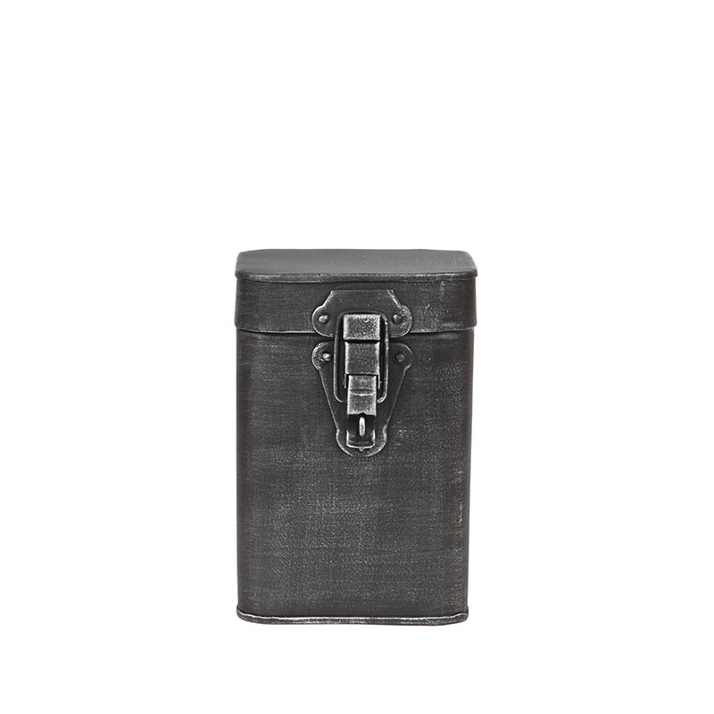 LABEL51 Caisse de rangement - Gris antique - Métal - M - 12x12x17 cm