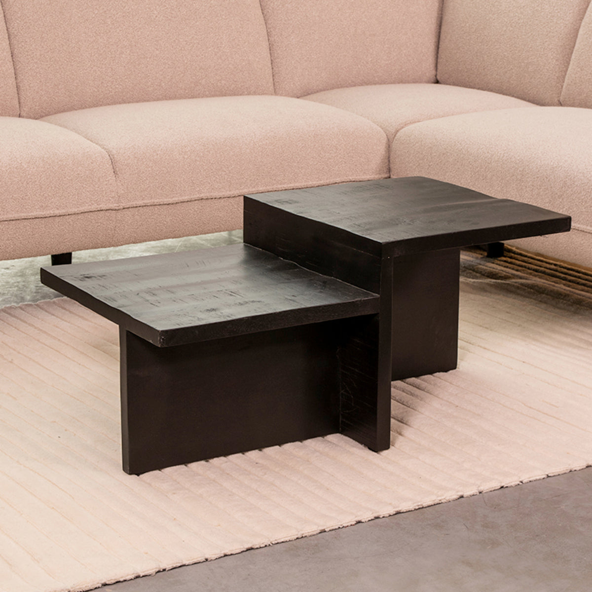 LABEL51 Table basse Skip - Noir - Bois de manguier