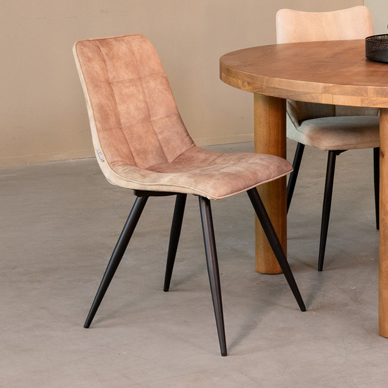 LABEL51 Chaise de salle à manger Jelt - Sable - Velours