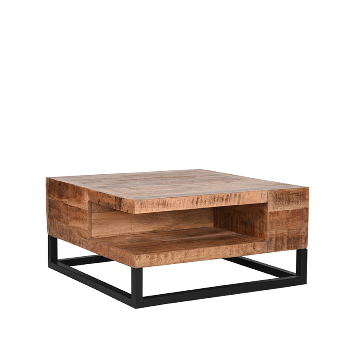 LABEL51 Table basse Cube - Brut - Bois de manguier