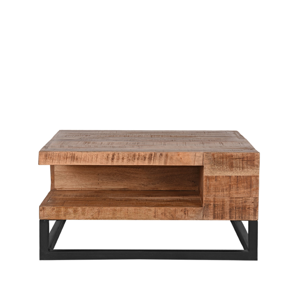 LABEL51 Table basse Cube - Brut - Bois de manguier