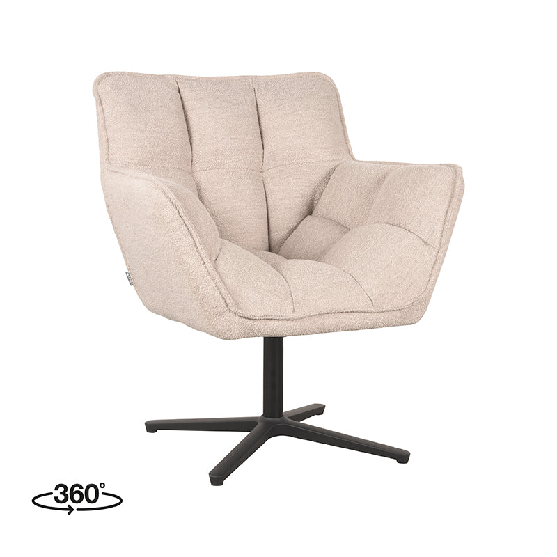 LABEL51 - Fauteuil Lan - Naturel - Boucle - 87x44x47 cm