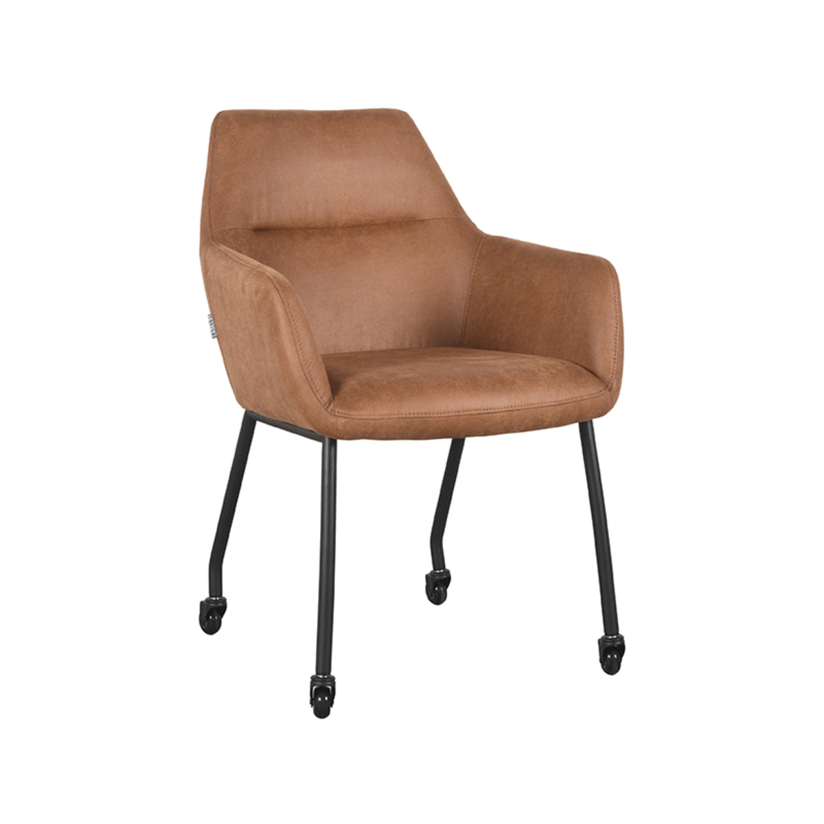 LABEL51 Chaise de salle à manger Lenny - Cognac - Microfibre
