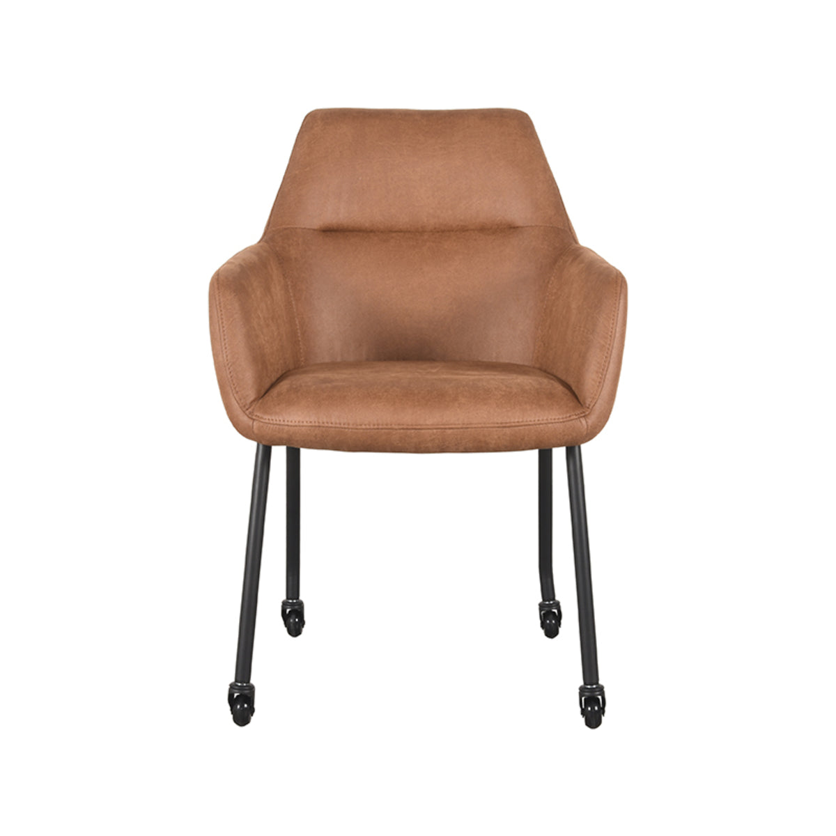 LABEL51 Chaise de salle à manger Lenny - Cognac - Microfibre