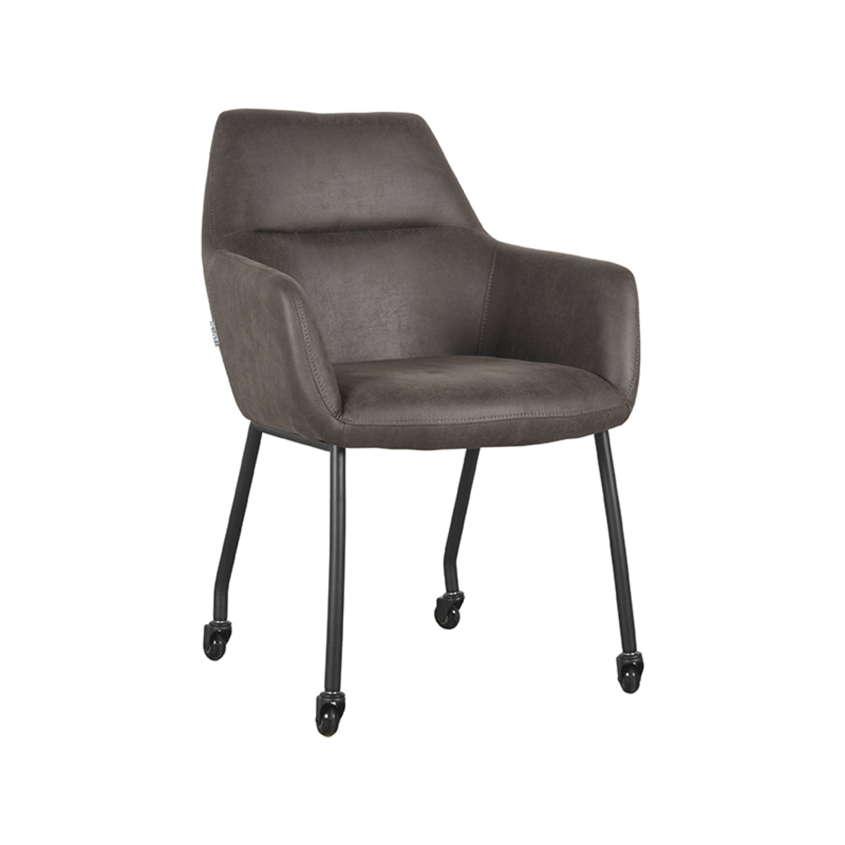 LABEL51 Chaise de salle à manger Lenny - Anthracite - Microfibre