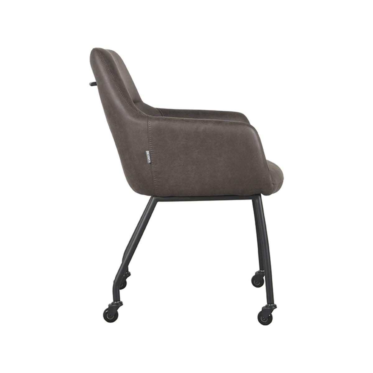 LABEL51 Chaise de salle à manger Lenny - Anthracite - Microfibre