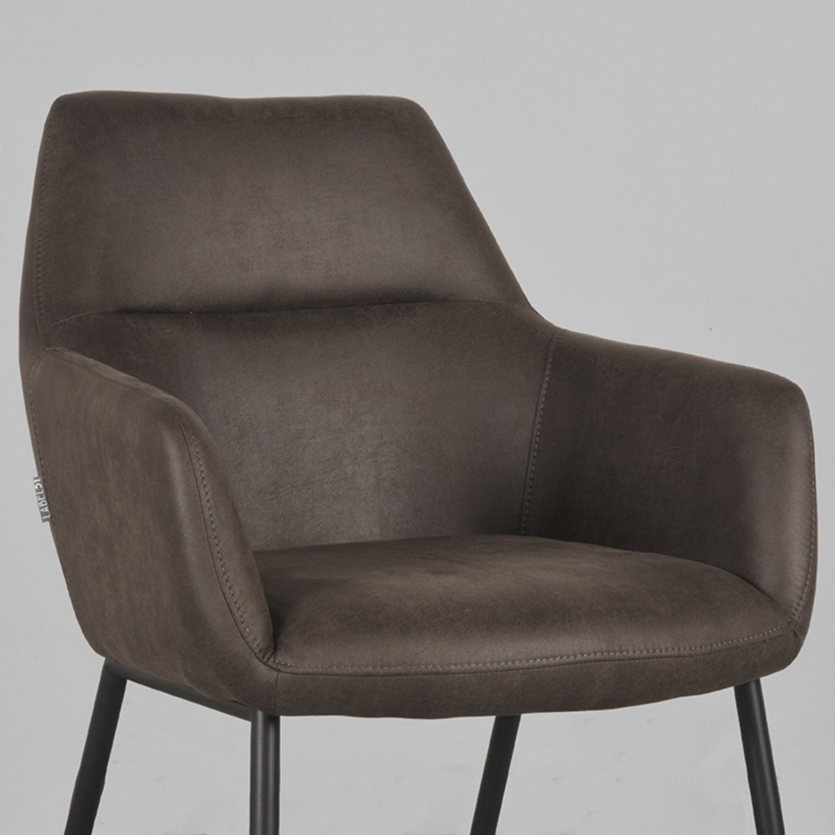 LABEL51 Chaise de salle à manger Lenny - Anthracite - Microfibre