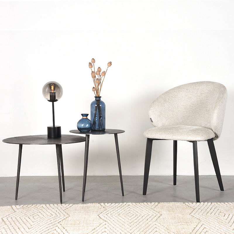 LABEL51 Chaise de salle à manger Logan - Crème - Velours