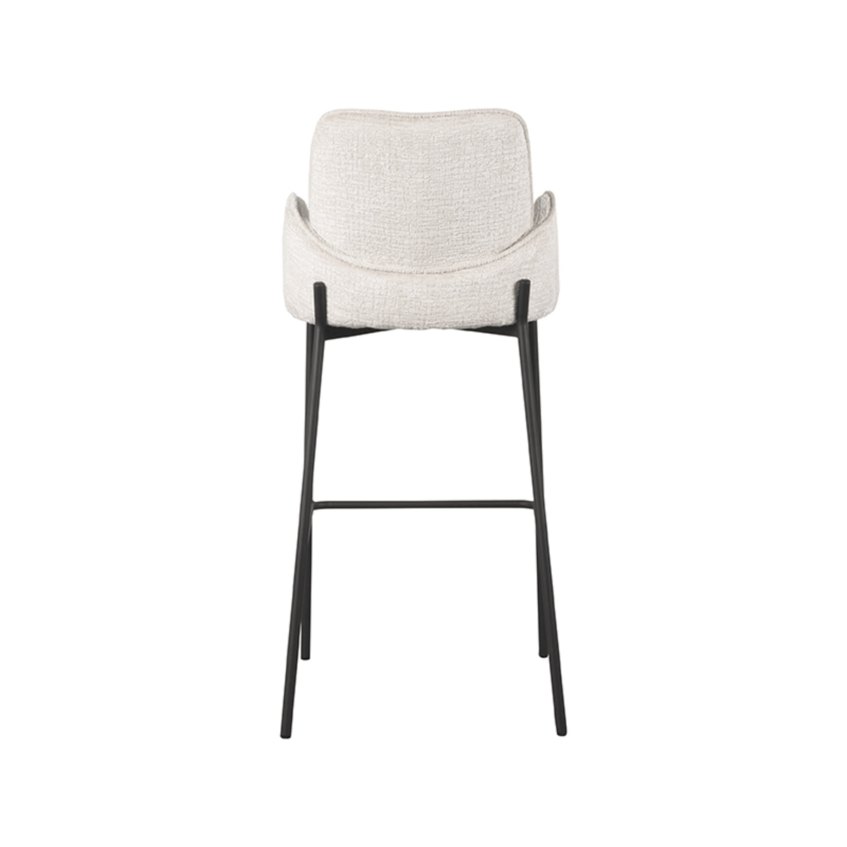 LABEL51 Tabouret de bar Joni - Beige - Velours - Hauteur d'assise 78 cm
