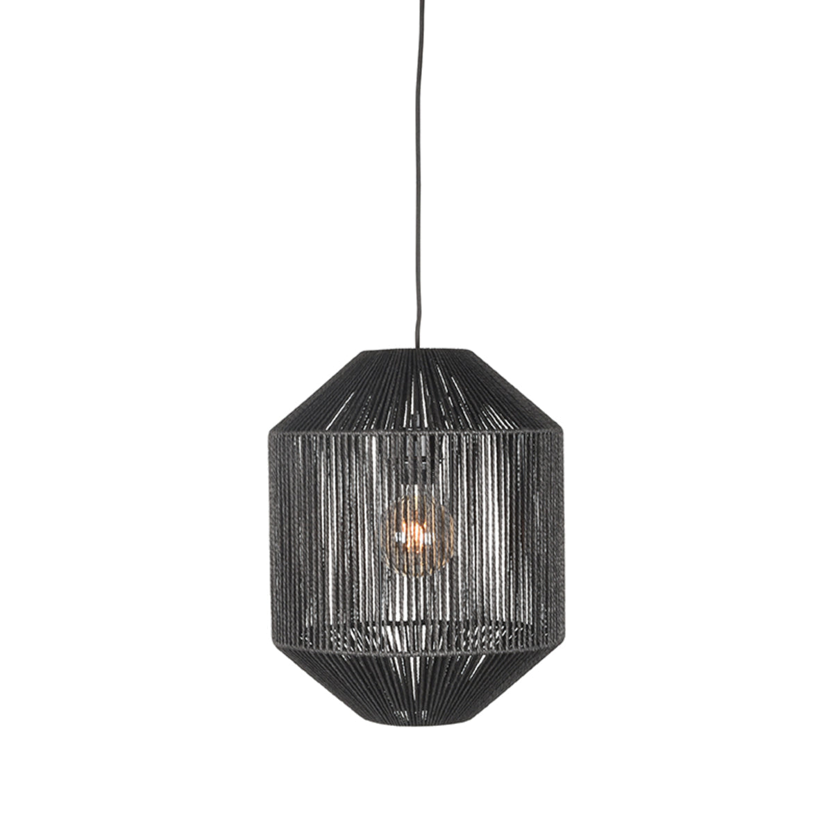 LABEL51 Suspension Ibiza - Noir - Jute - Cylindre 1 lumière