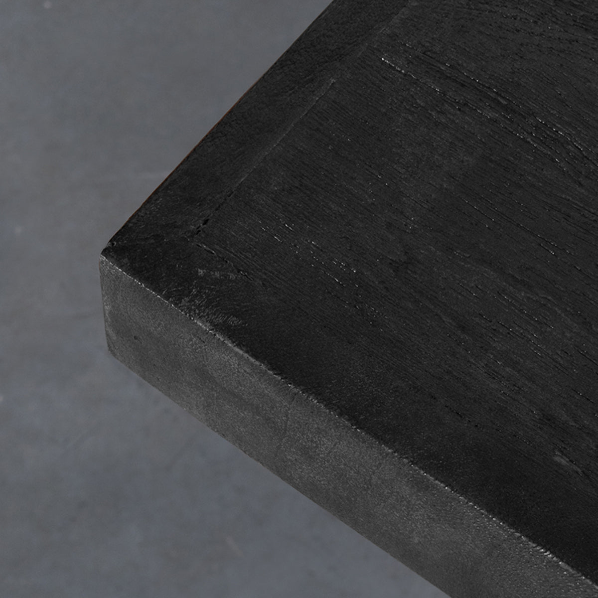LABEL51 Table de salle à manger Plateau de table Straight Edge - Noir - Bois de manguier - 120 cm Straight