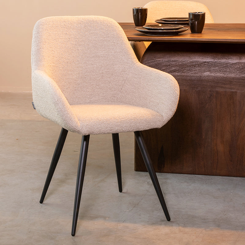 LABEL51 Chaise de salle à manger Fender - Naturel - Bouclé