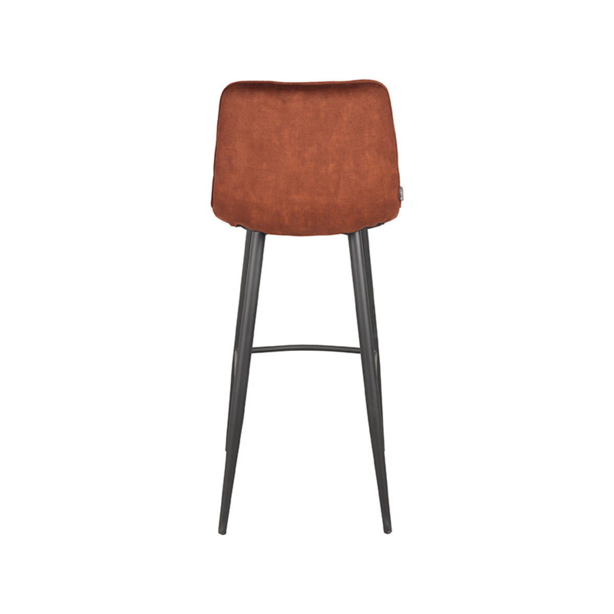 LABEL51 Tabouret de bar Jelt - Rouille - Velours - Hauteur d'assise 78
