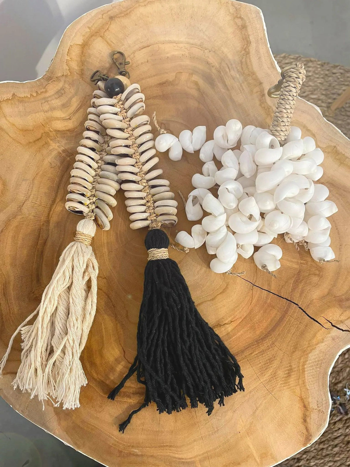 BB - Porte-clés Macramé Arête de Poisson - Noir