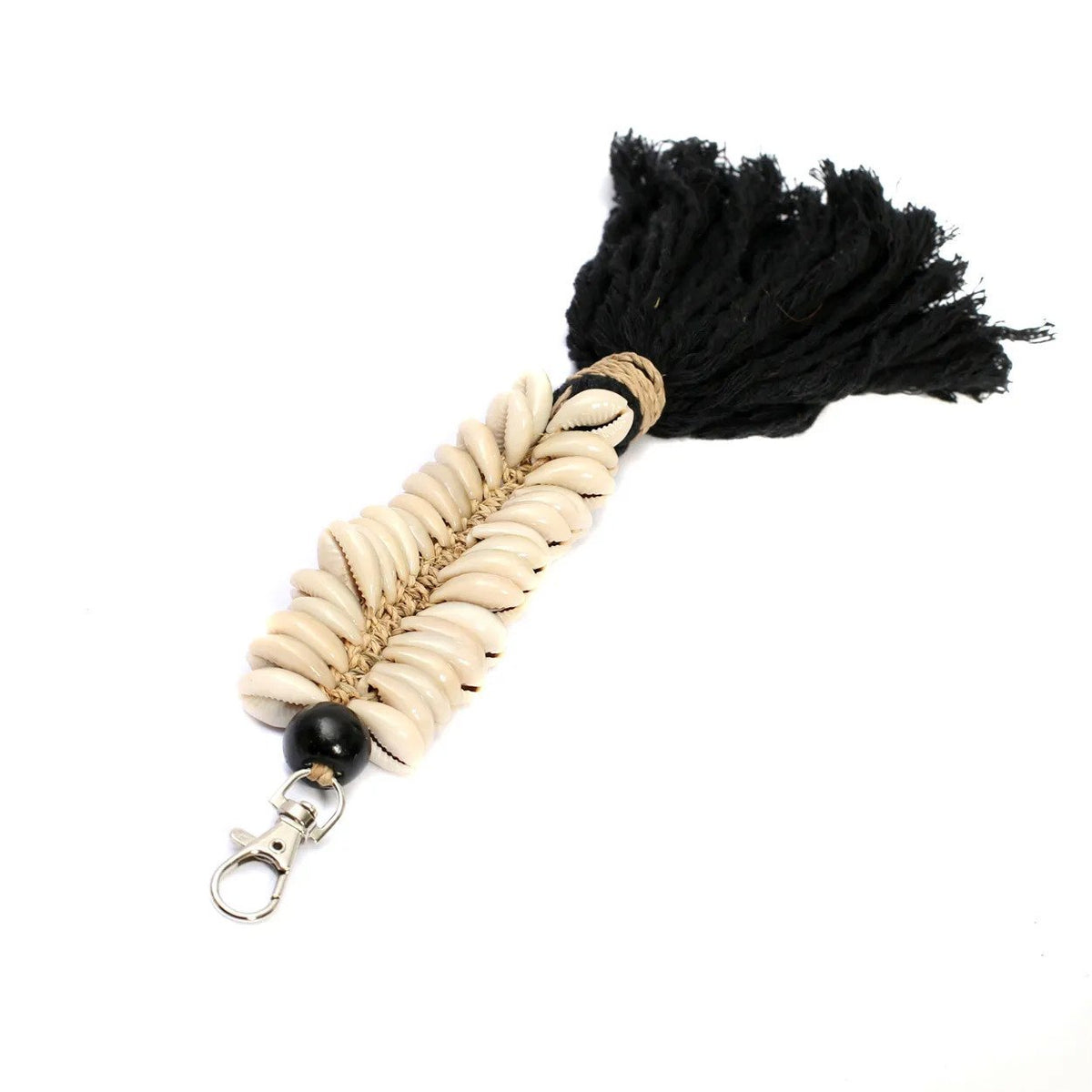 BB - Porte-clés Macramé Arête de Poisson - Noir
