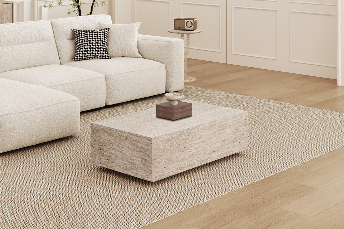 Rousseau - Salontafel Jacky - Decor Travertijn Beige - 38x120x70 cm