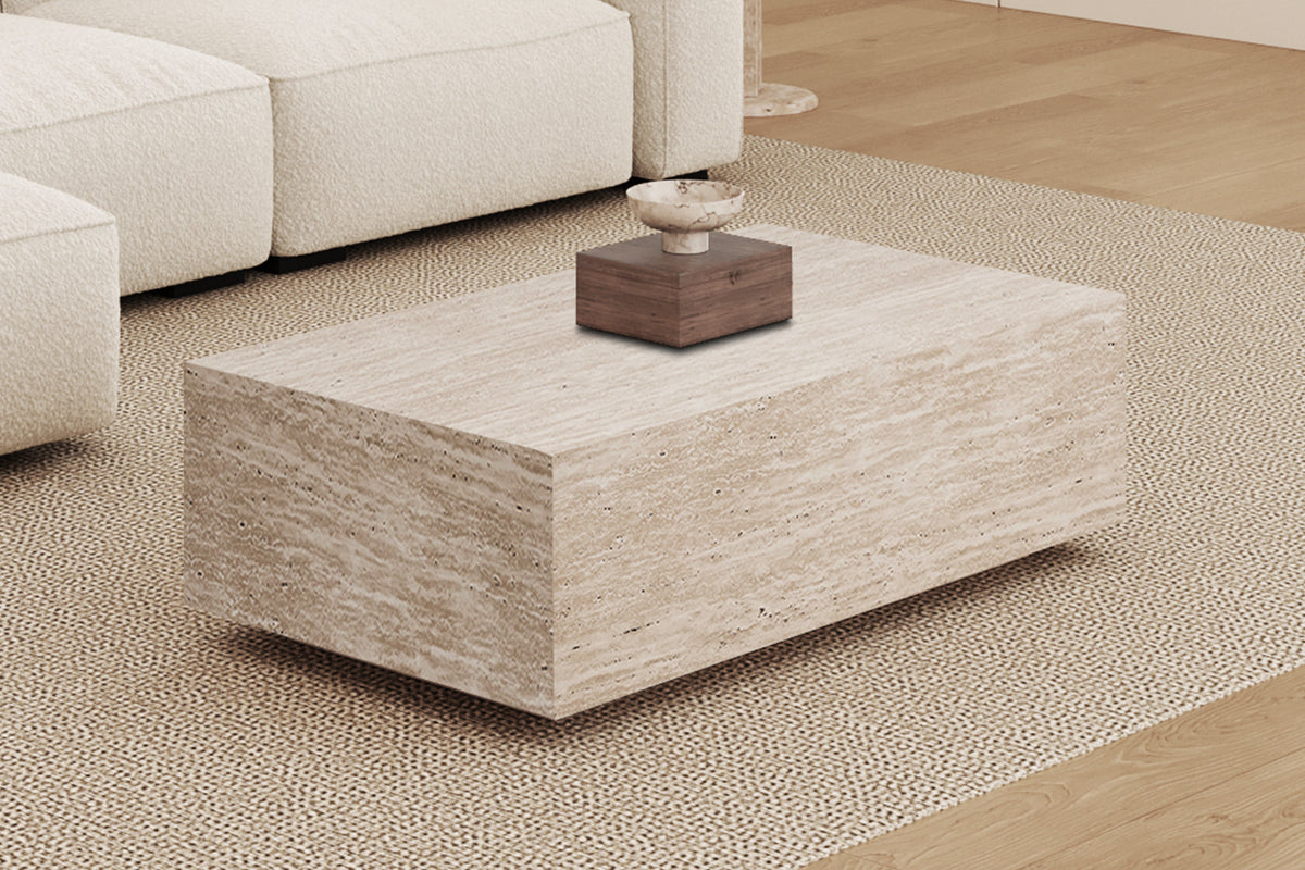 Rousseau - Salontafel Jacky - Decor Travertijn Beige - 38x120x70 cm