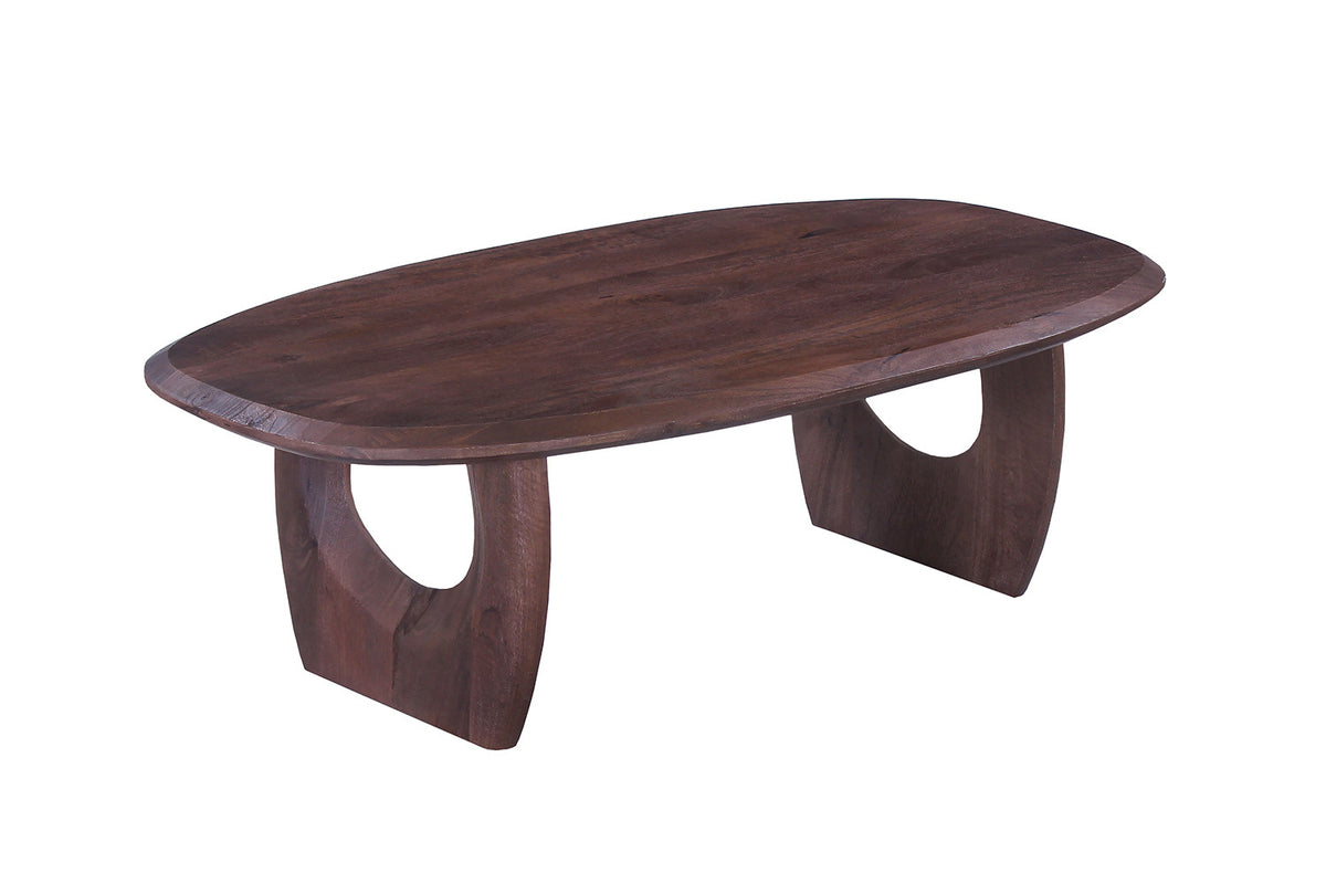 Rousseau - Salontafel Braga -Ovaal donkerbruin - 40x130x70 cm