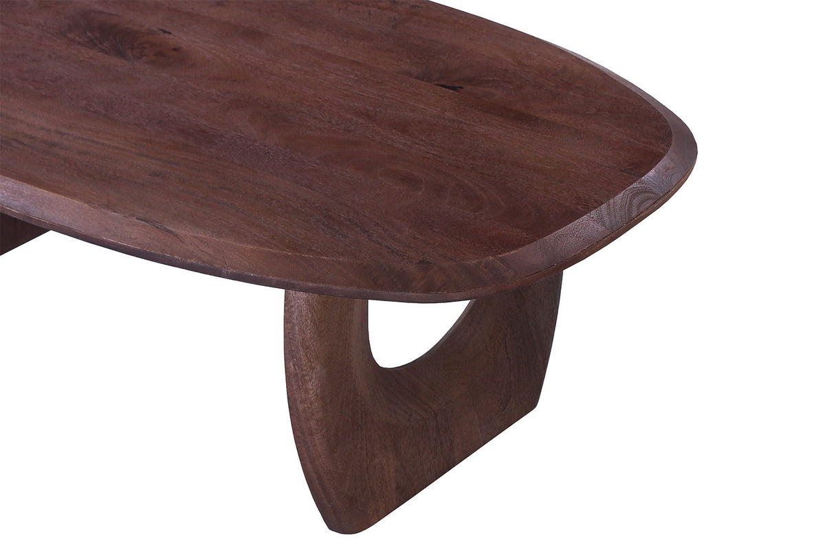 Rousseau - Salontafel Braga -Ovaal donkerbruin - 40x130x70 cm