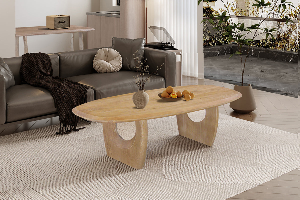 Rousseau - Salontafel Braga - Ovaal Mangohout - 40x130x70 cm