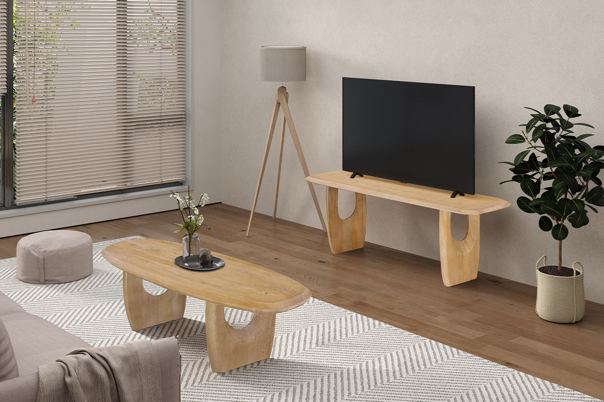 Rousseau - Salontafel Braga - Ovaal Mangohout - 40x130x70 cm