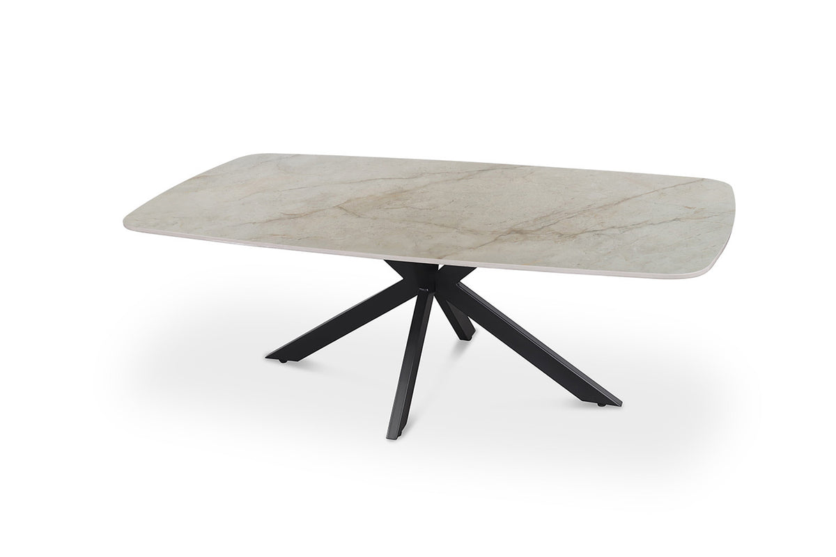 Rousseau - Salontafel Apollo - Ovaal - Glanzend Steen - Beige - 130 cm