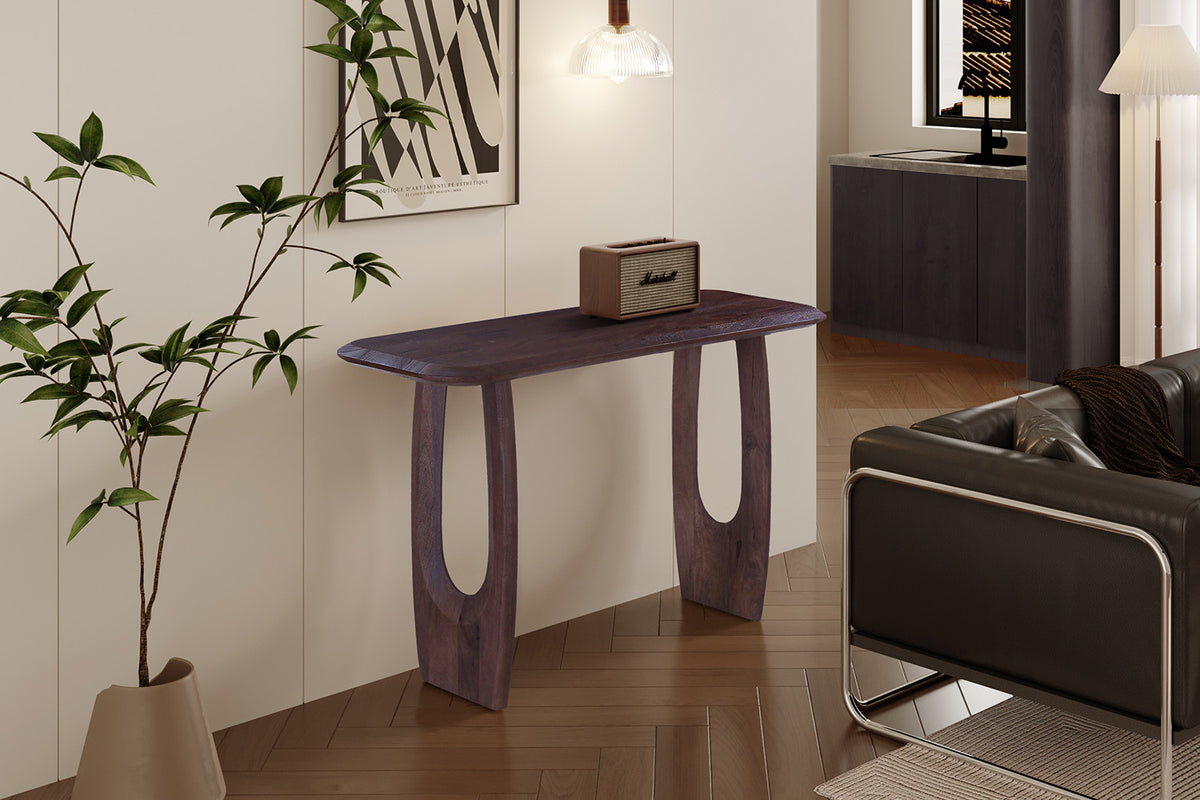 Rousseau - Console Braga - Ovale Marron Foncé - 76x120x40 cm