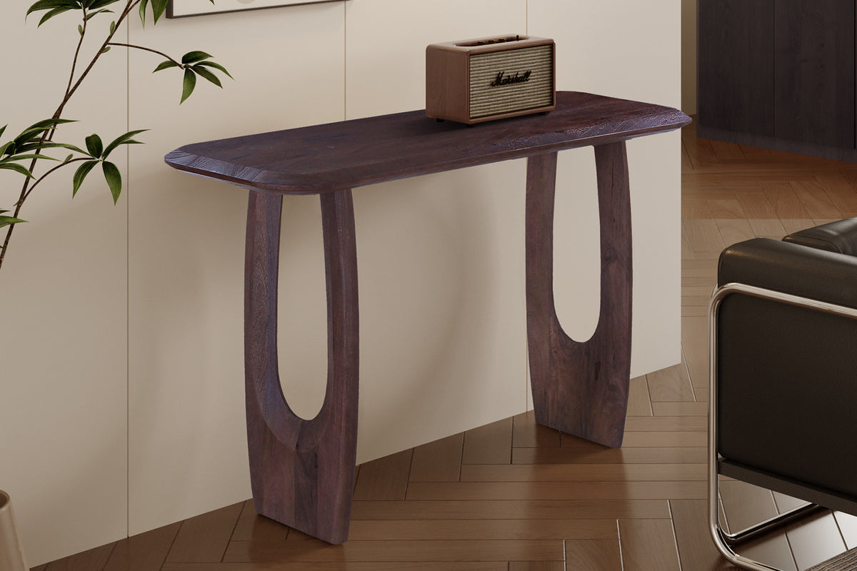 Rousseau - Console Braga - Ovale Marron Foncé - 76x120x40 cm