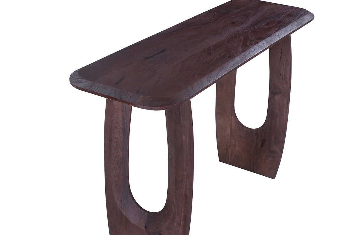Rousseau - Consoletafel Braga- Ovaal Donkerbruin - 76x120x40 cm