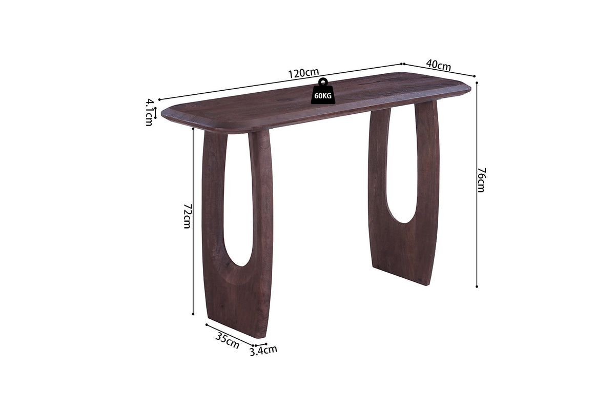 Rousseau - Consoletafel Braga- Ovaal Donkerbruin - 76x120x40 cm