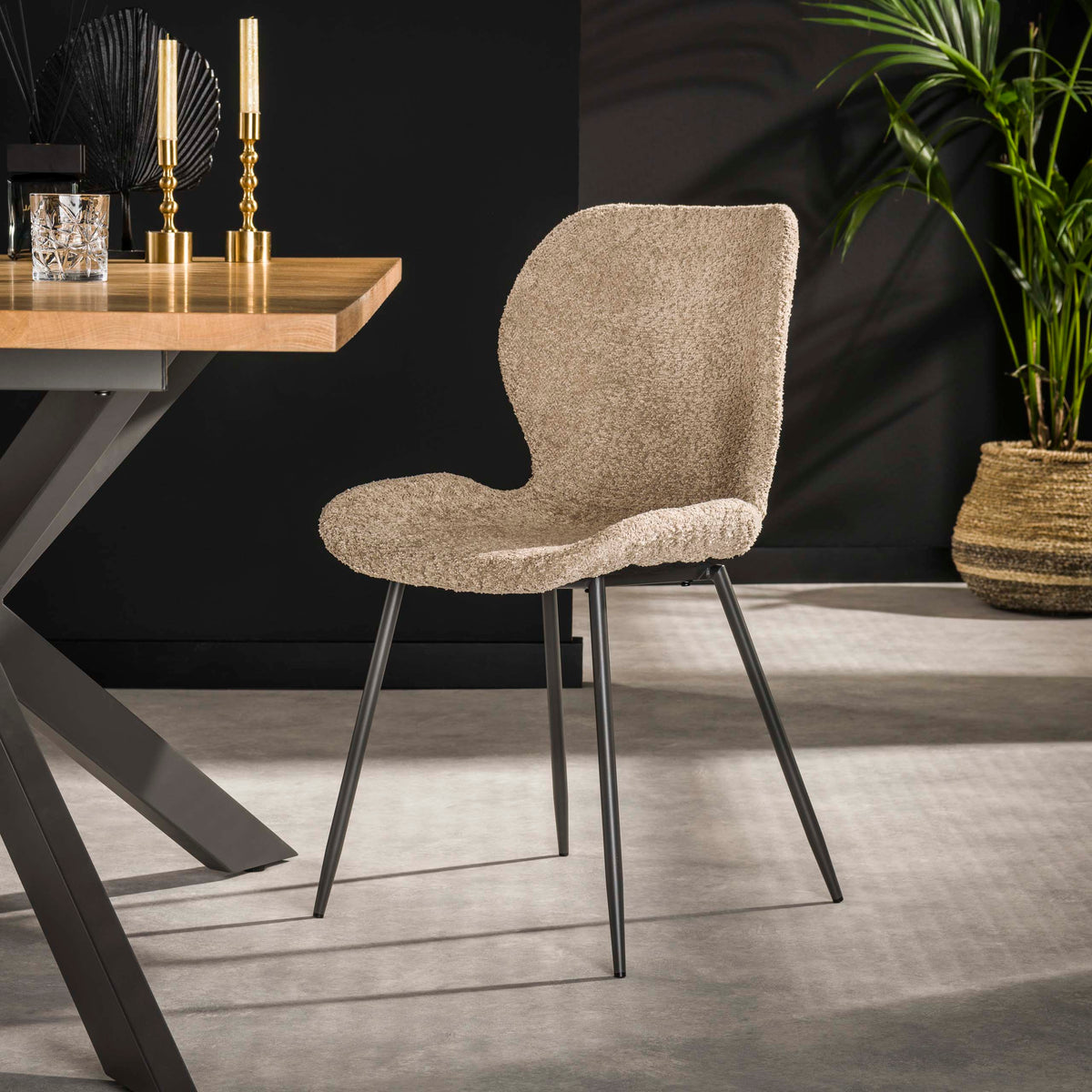 ZST - Chaise de salle à manger Rondea 3738/54B – Bouclé sable