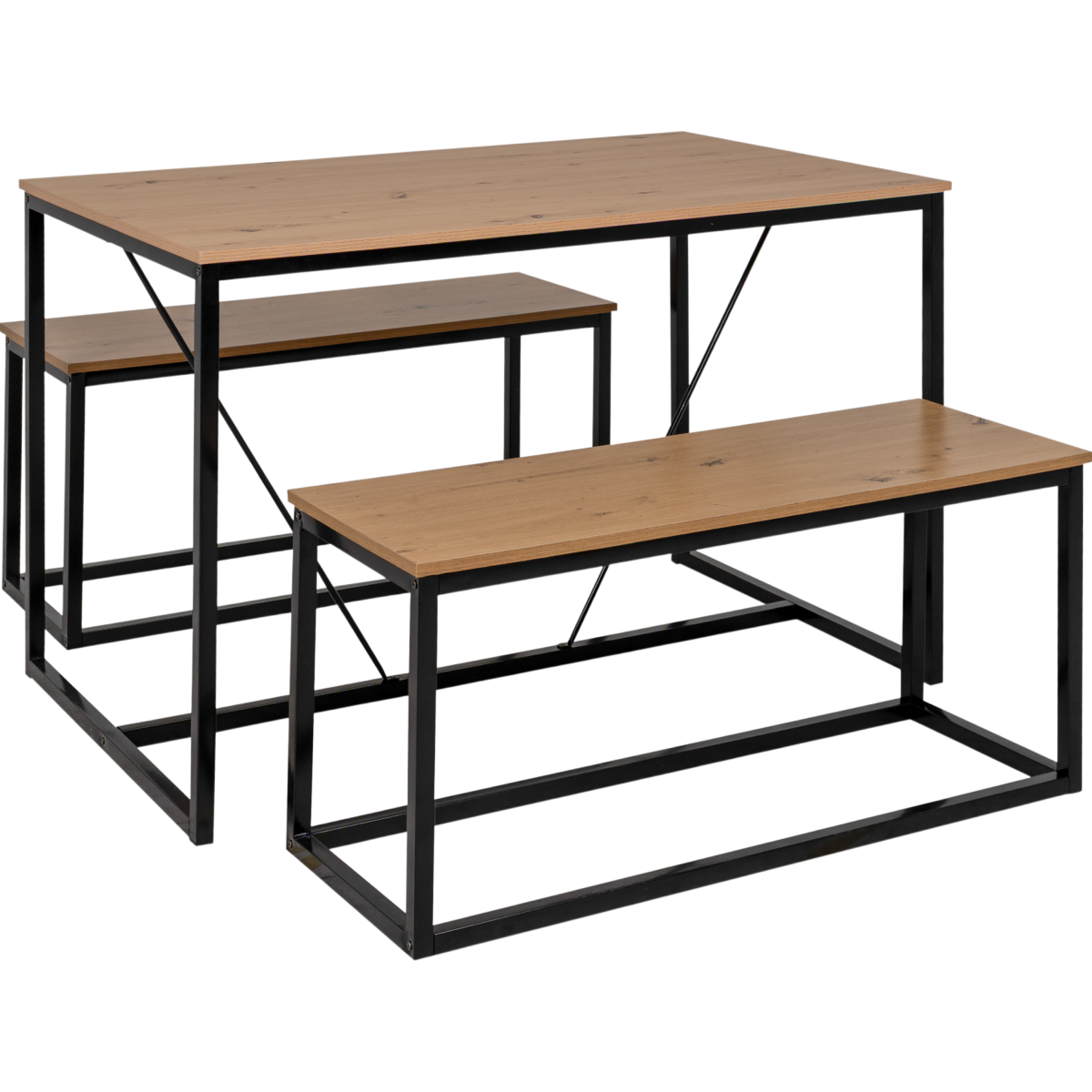 FIN - Dining set Augsburg 82A - Artisan oak - 120 x 75 x 80 cm