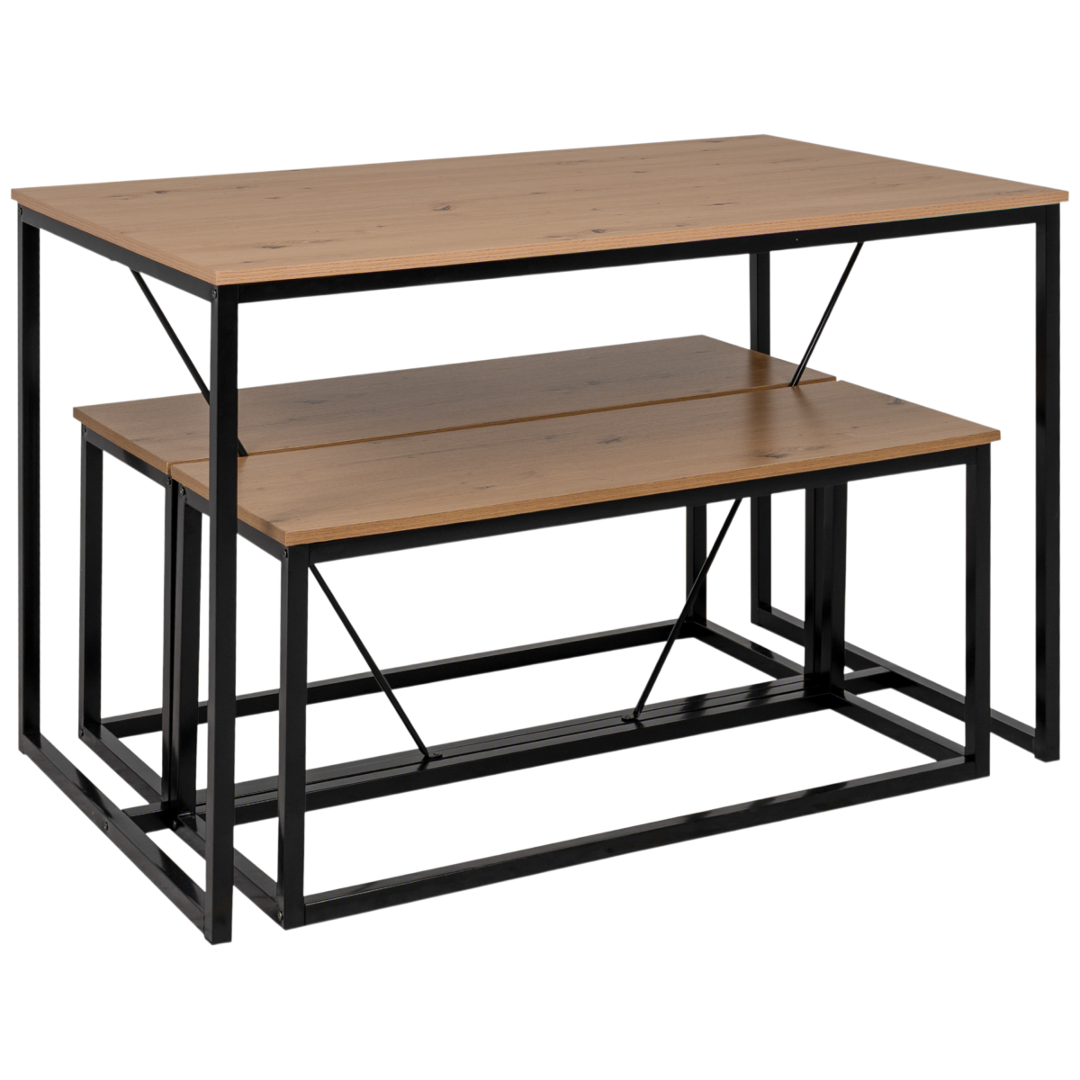 FIN - Dining set Augsburg 82A - Artisan oak - 120 x 75 x 80 cm