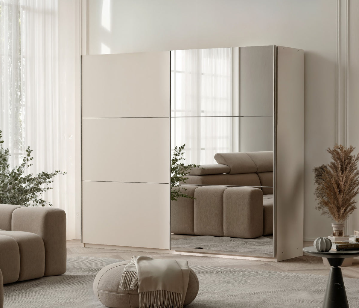 2BM - Armoire à portes coulissantes Vigo - Taupe - 250x217x62 cm