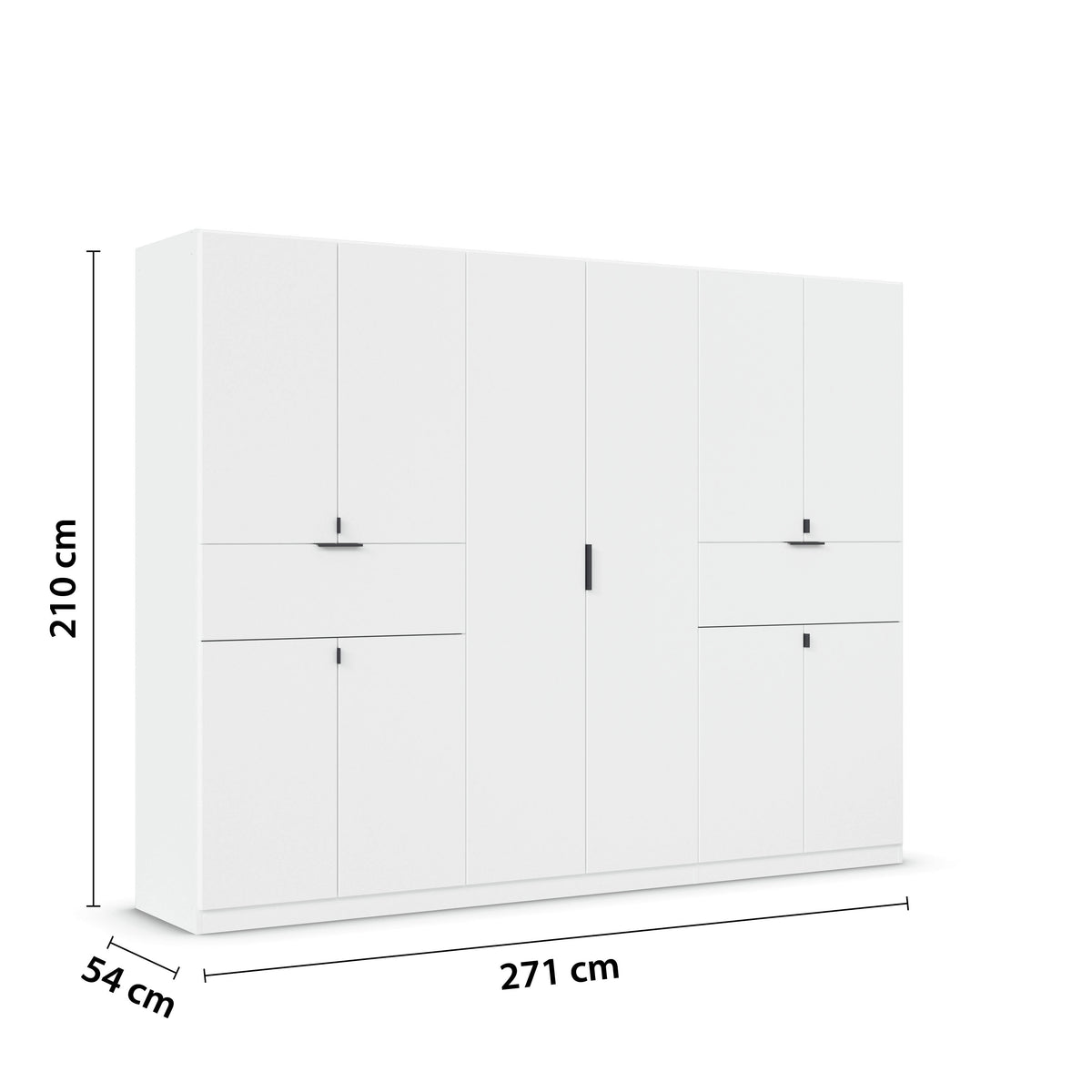 RAU - Kleerkast Ticao - Wit decor – 271x210x54cm