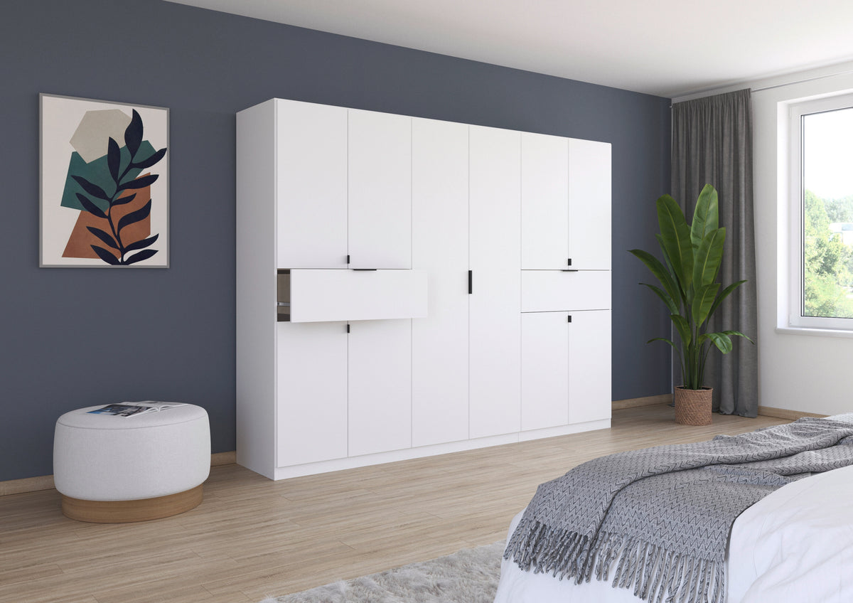 RAU - Kleerkast Ticao - Wit decor – 271x210x54cm