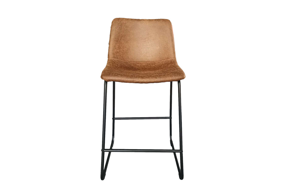 Tabouret de comptoir « Mancia » en PU Ote Topper 02 Cognac