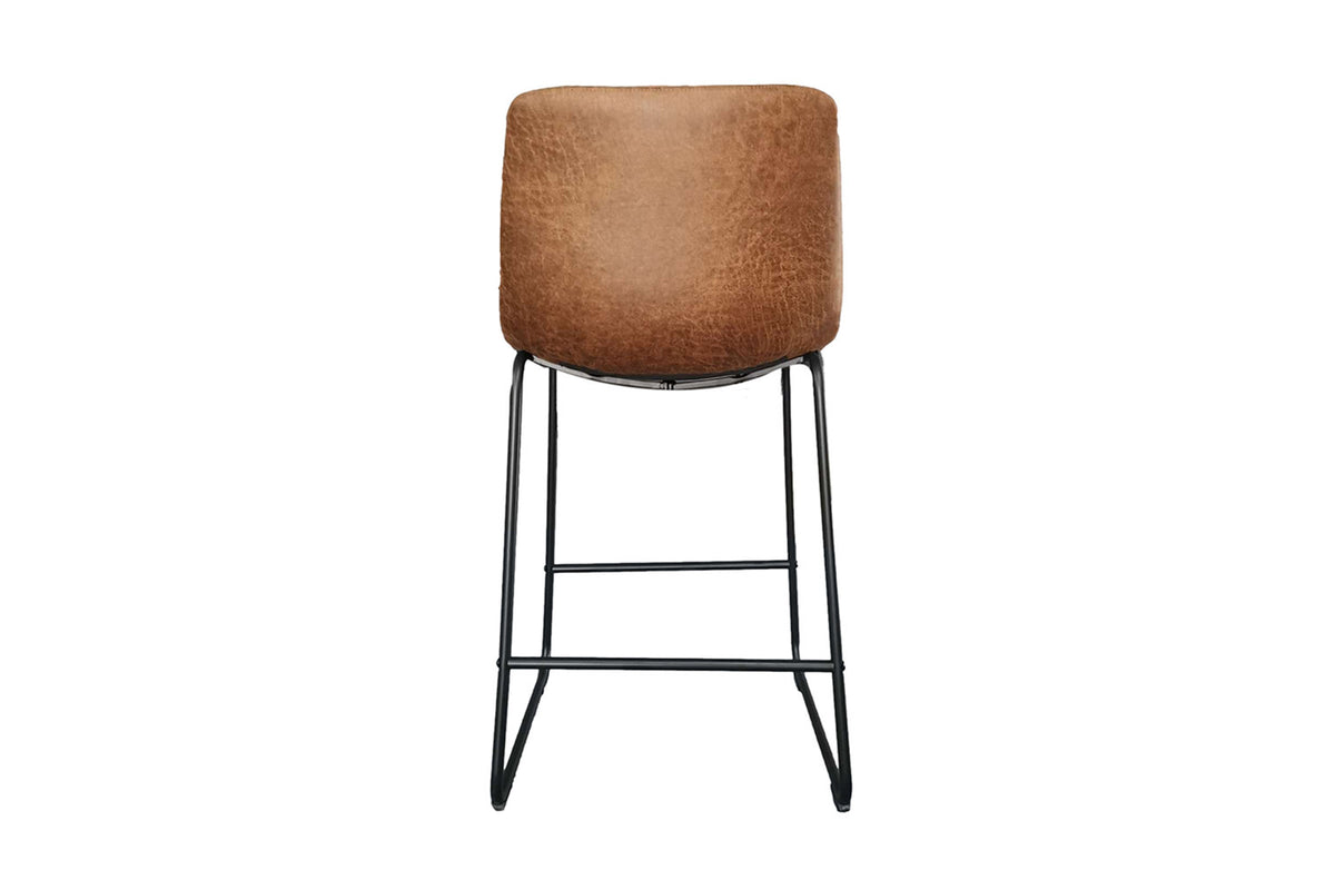 Tabouret de comptoir « Mancia » en PU Ote Topper 02 Cognac
