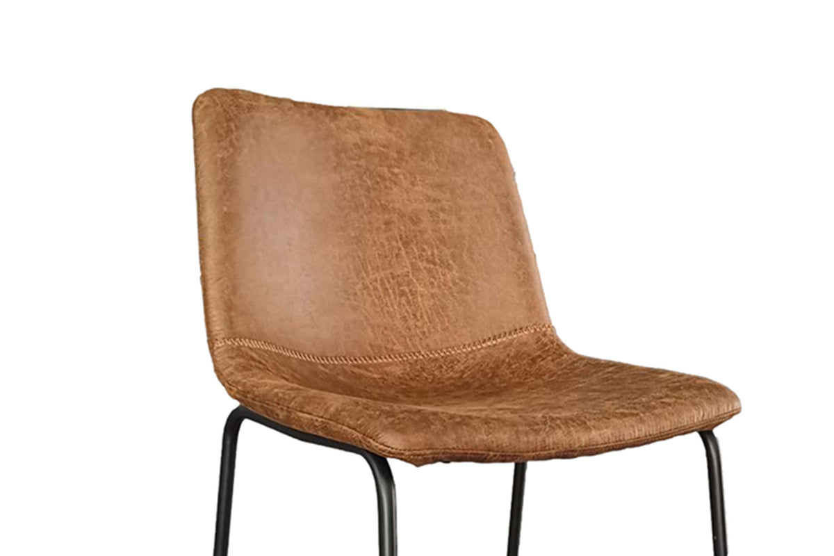 Tabouret de comptoir « Mancia » en PU Ote Topper 02 Cognac