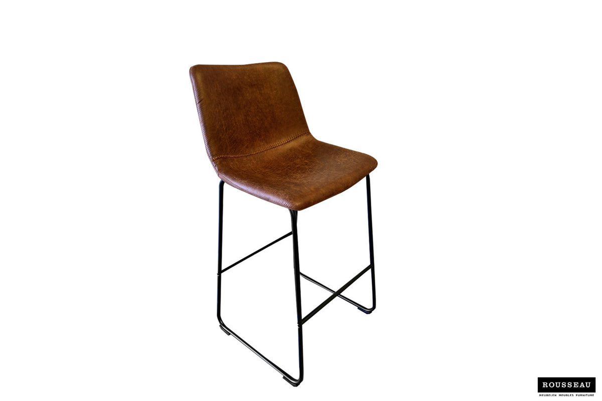Barkruk 'Mancia' PU Ote Topper 02 Cognac