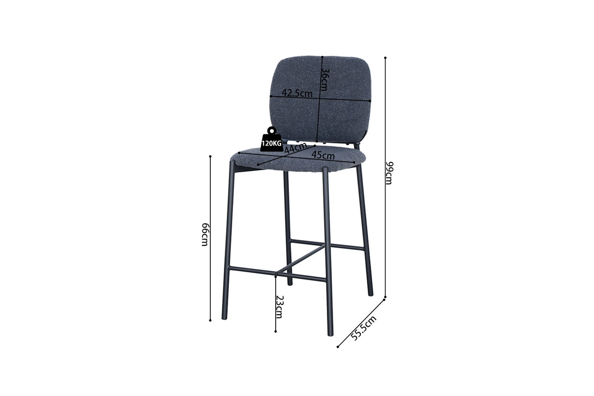 AANBIEDING - Counterstoel 'Sophia' Stof Donkergrijs