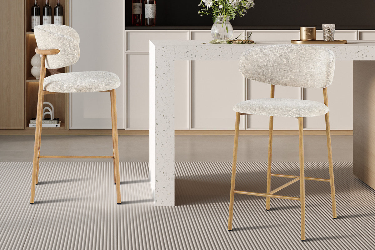 NIEUW - Counterstoel 'Coco' Naturel - Stof Raven 24 Beige