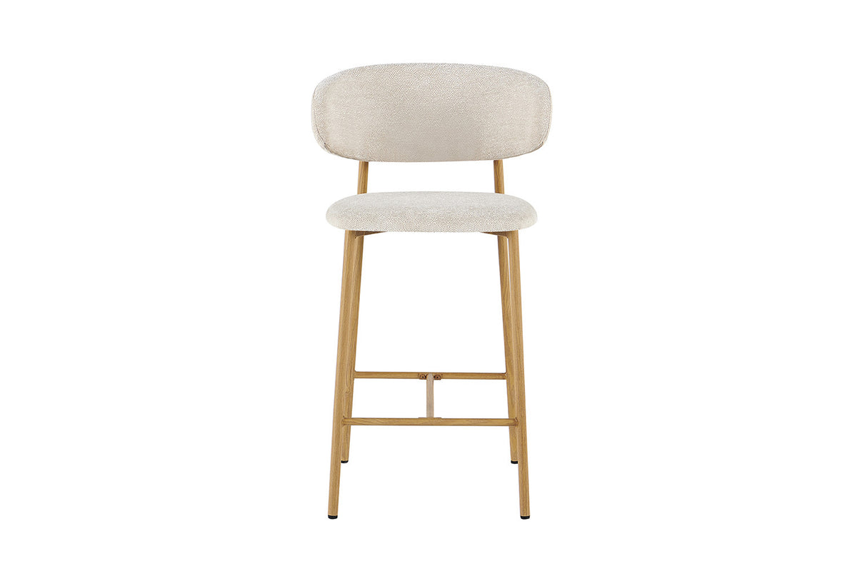 NOUVEAU - Chaise de bar 'Coco' Naturel - Tissu Raven 24 Beige