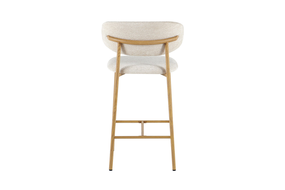 NOUVEAU - Chaise de bar 'Coco' Naturel - Tissu Raven 24 Beige